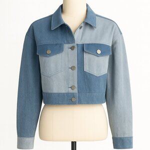 Le Lis Denim Patchwork Jacket, Women's Size M